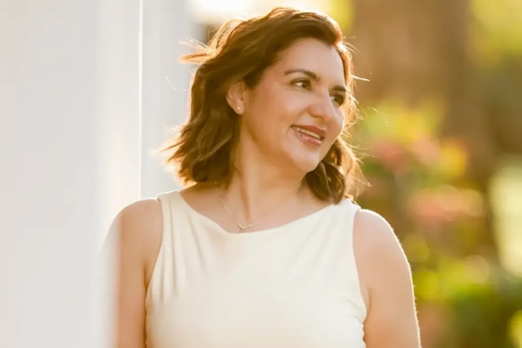 Woman smiling in natural light
